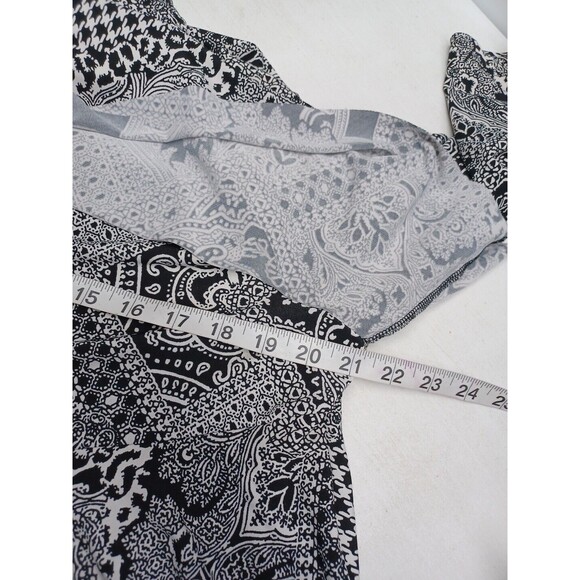 Susan Graver Womens Top Black Tiered Loose Flowy Layered Lagenlook Paisley L - Picture 7 of 10